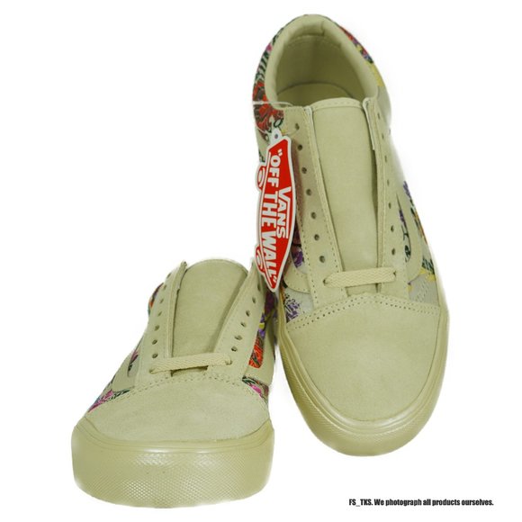 VANS OLD SKOOL FESTIVAL SATIN WOMEN'S LOW TOP SNEAKERS (GOLD) - Picture 2 of 5